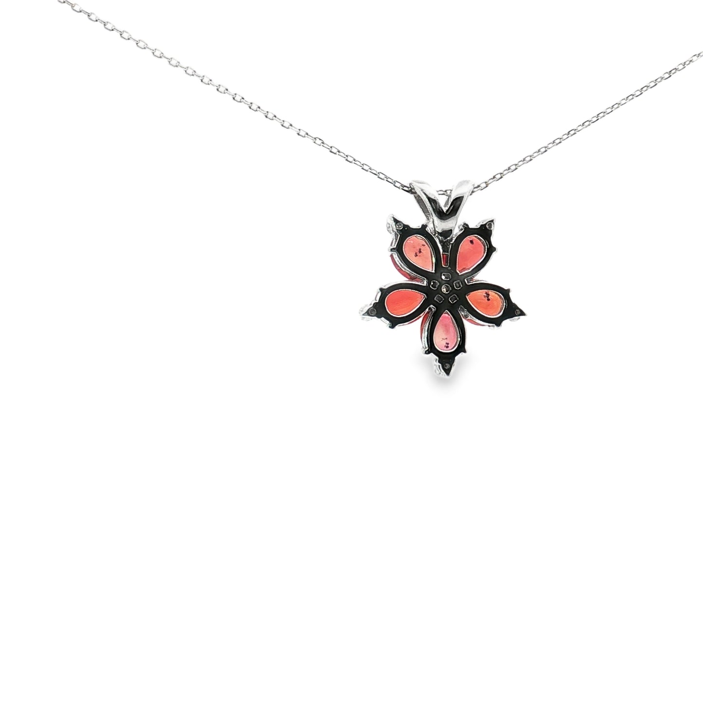 Fiery Blossom Ruby Pendant