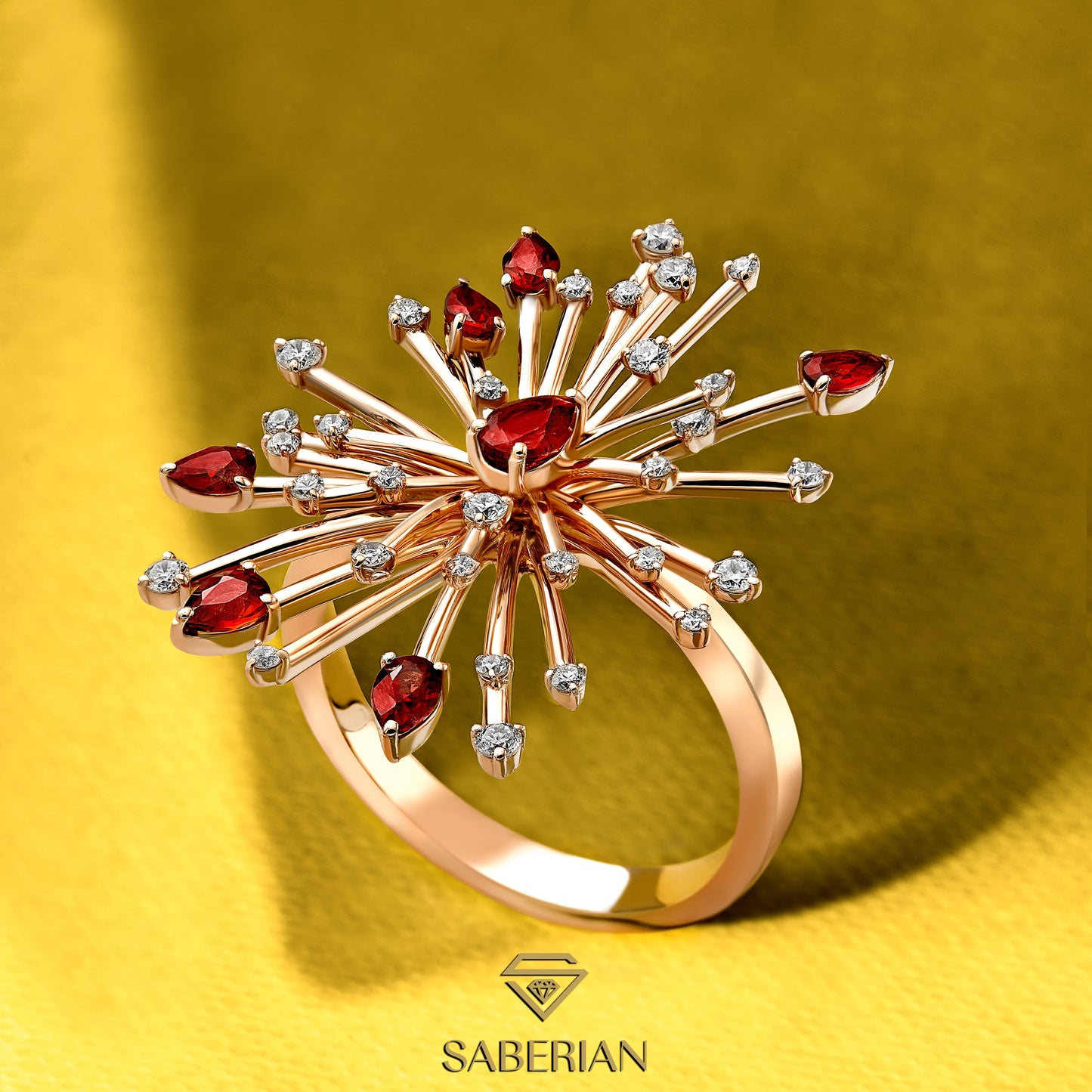 Ruby Radiance Starburst Ring