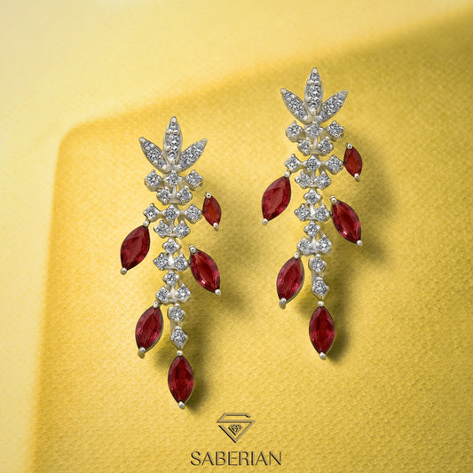 Crimson Cascade Ruby Earrings