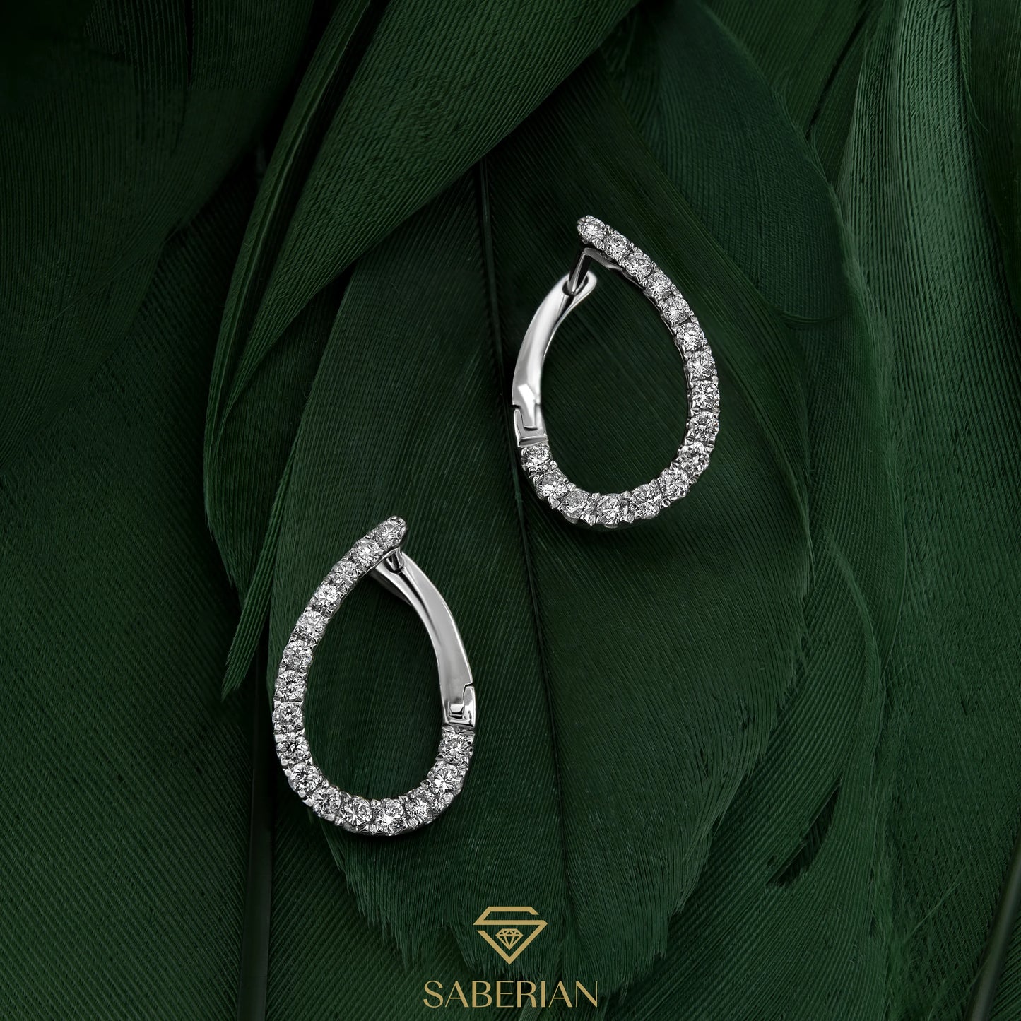 Diamond Dewdrop Hoop Earrings