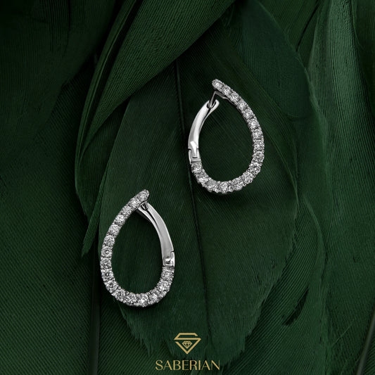Diamond Dewdrop Hoop Earrings