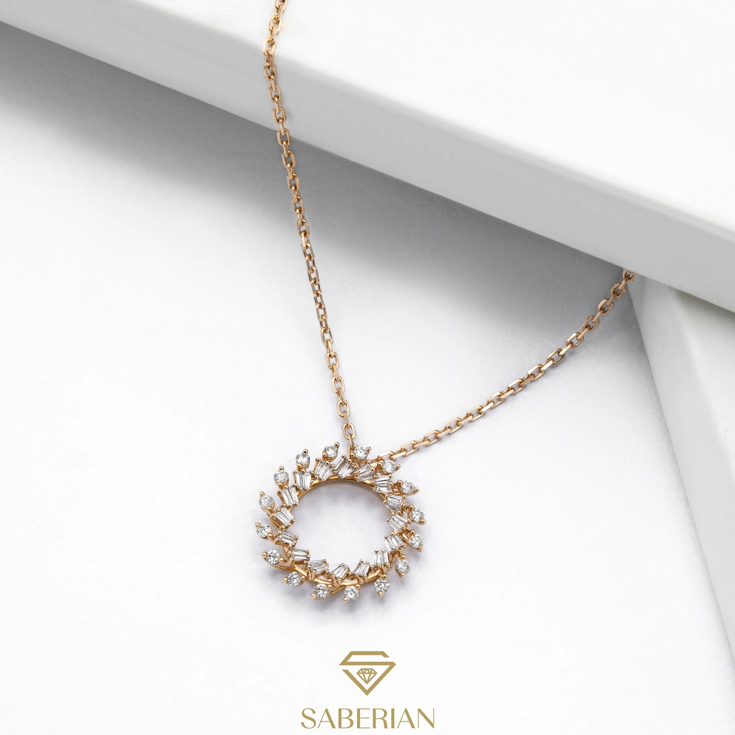 Radiant Circle Diamond Pendant