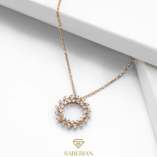 Radiant Circle Diamond Pendant
