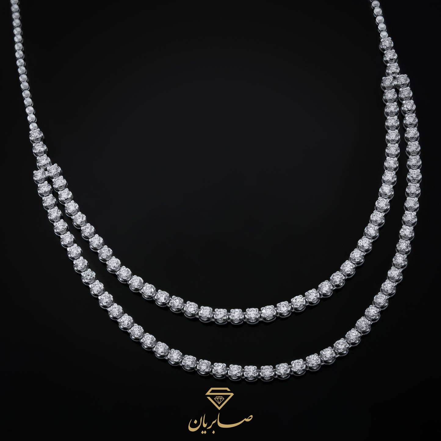 Double Layer Diamond Tennis Necklace