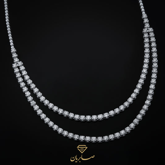 Double Layer Diamond Tennis Necklace