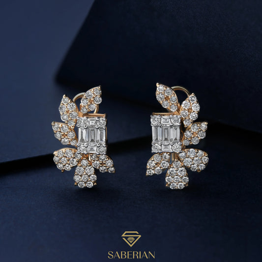 Golden Radiance Baguette Earrings