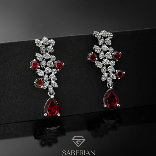 Crimson Bloom Garnet Earrings