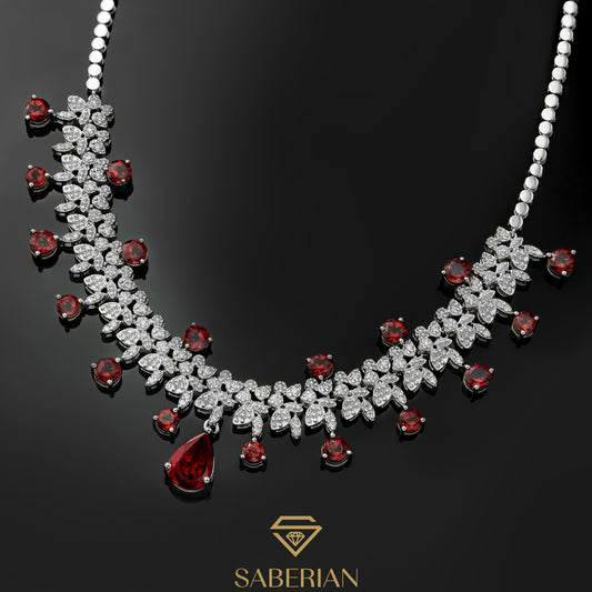 Crimson Bloom Garnet Necklace