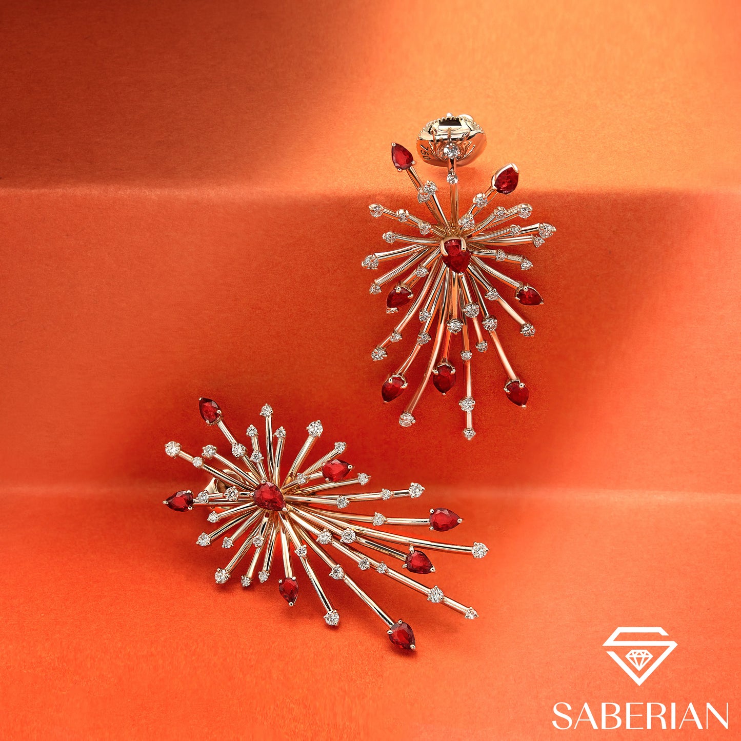 Radiant Ruby Burst Earrings