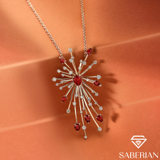 Radiant Ruby Starburst Pendant