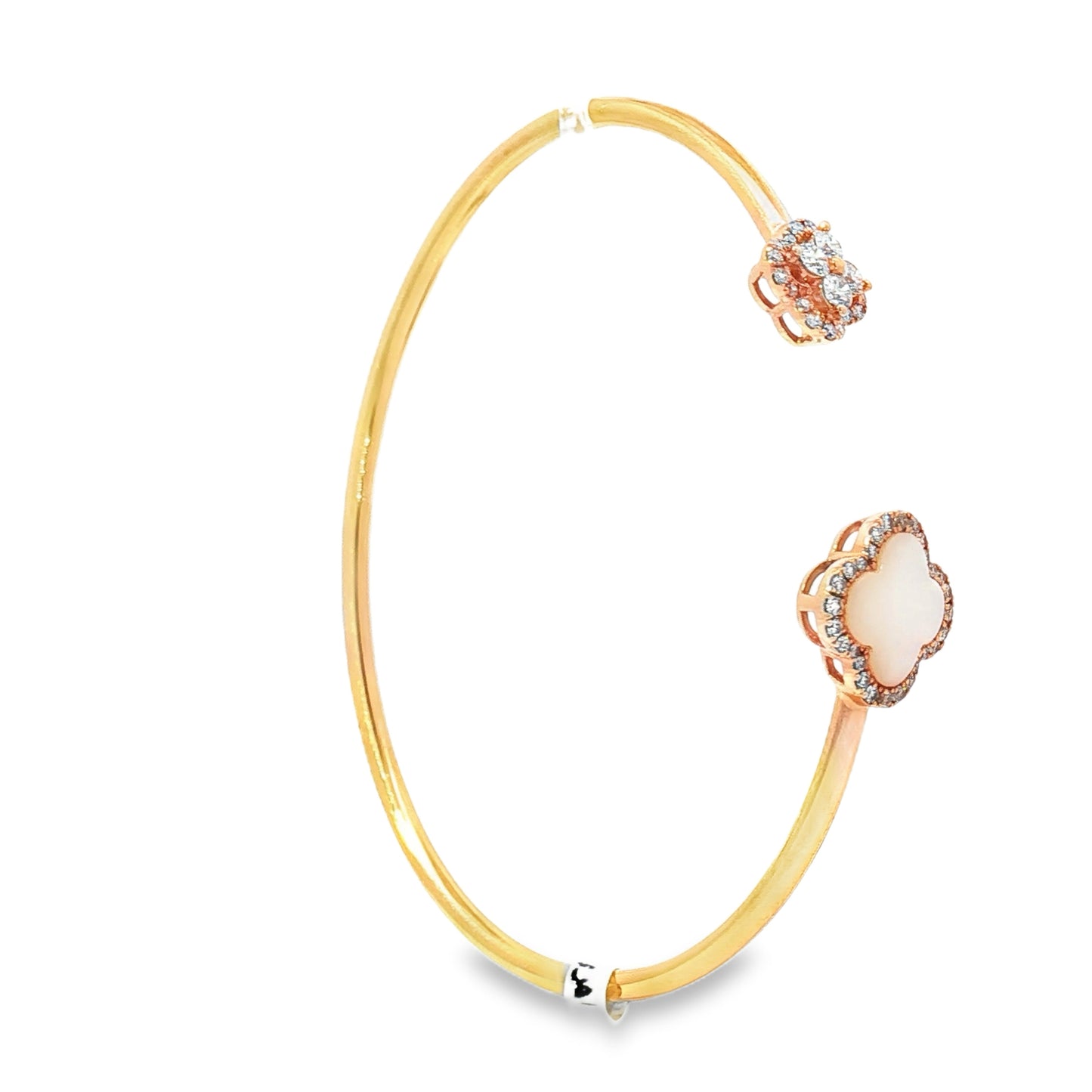 Mother of Pearl & Diamond Clover Bracelet