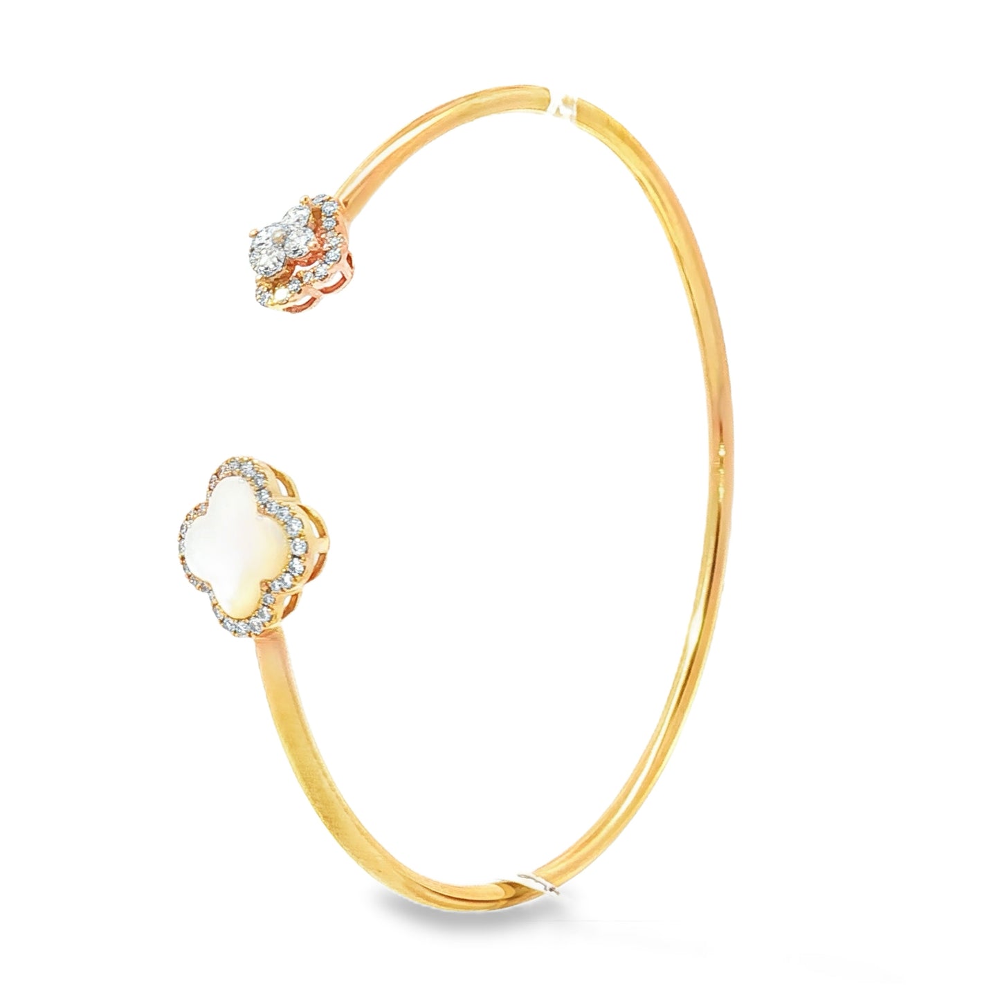 Mother of Pearl & Diamond Clover Bracelet