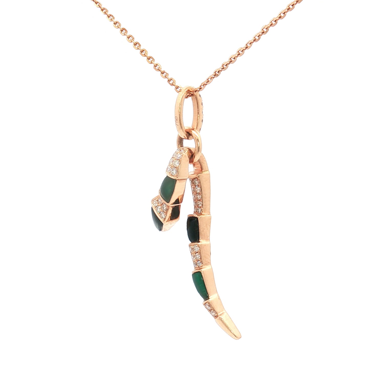 18K Rose Gold Mina Stone Pendant with Diamonds – 0.201ct