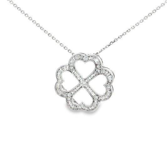 Four-Leaf Clover Diamond Pendant