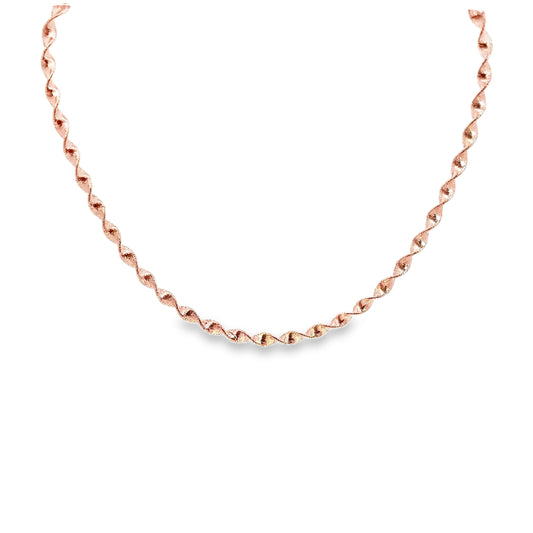 18K Rose Gold Spiral Twist Necklace