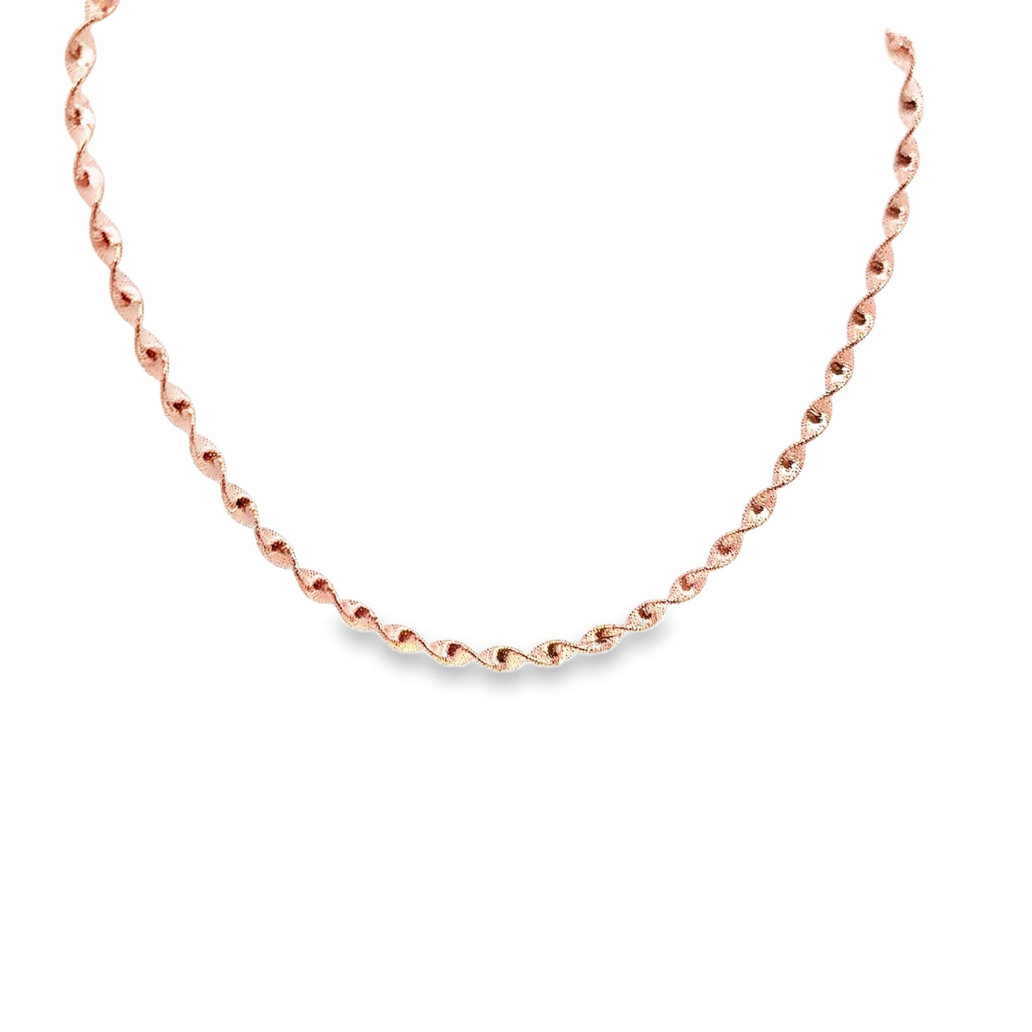 18K Rose Gold Spiral Twist Necklace
