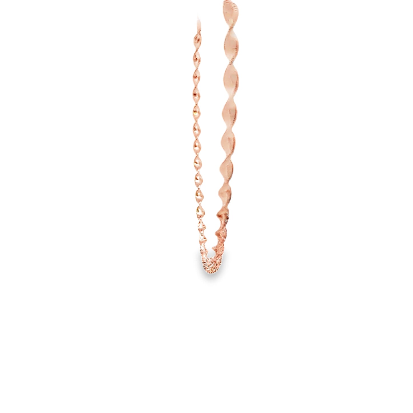 18K Rose Gold Spiral Twist Necklace