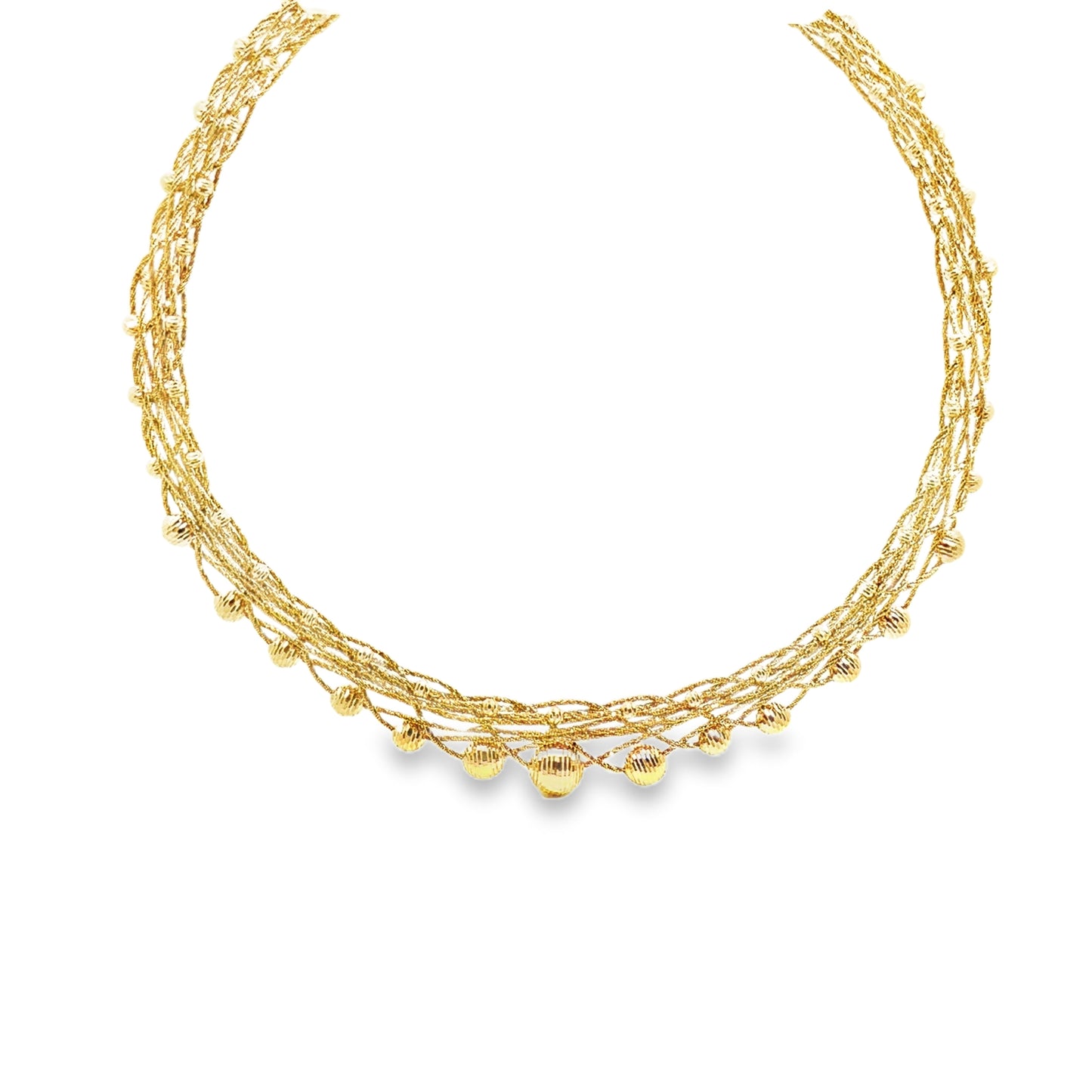 18K Yellow Gold Net Weave Necklace