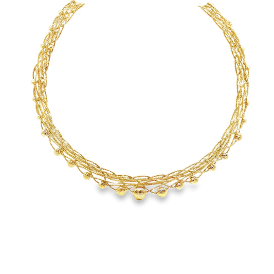 18K Yellow Gold Net Weave Necklace