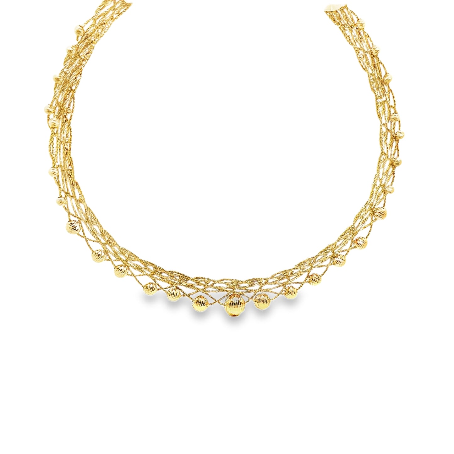 18K Yellow Gold Net Weave Necklace