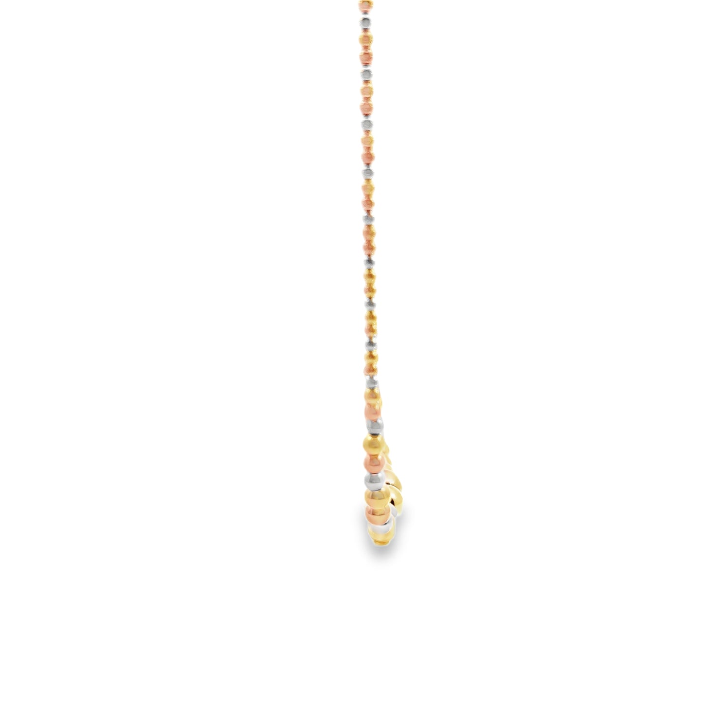18K Two-Tone Beaded Gold Necklace