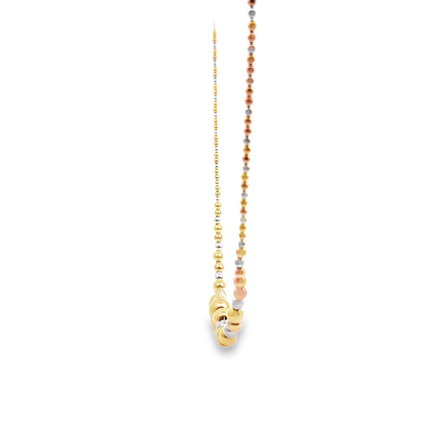18K Two-Tone Beaded Gold Necklace