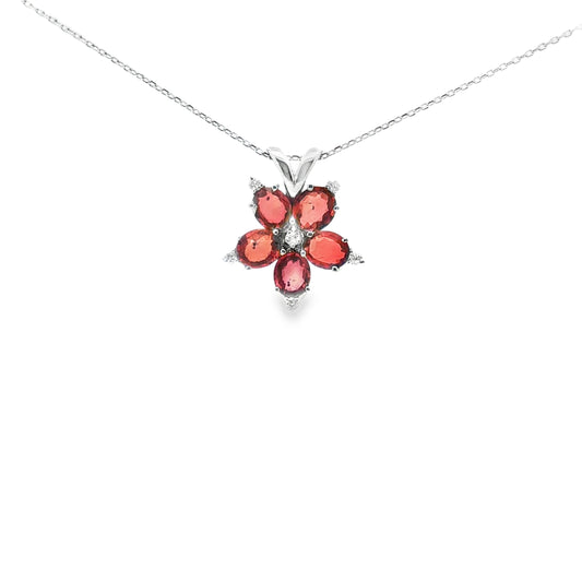 Fiery Blossom Ruby Pendant