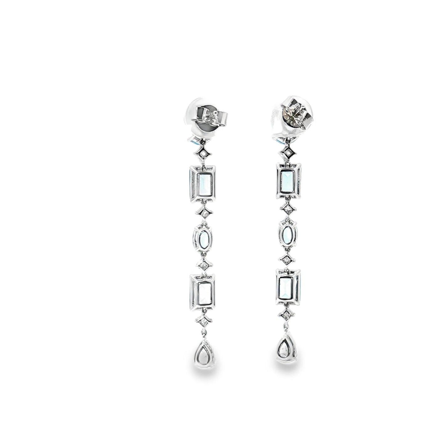 Azure Elegance Topaz & Diamond Earrings