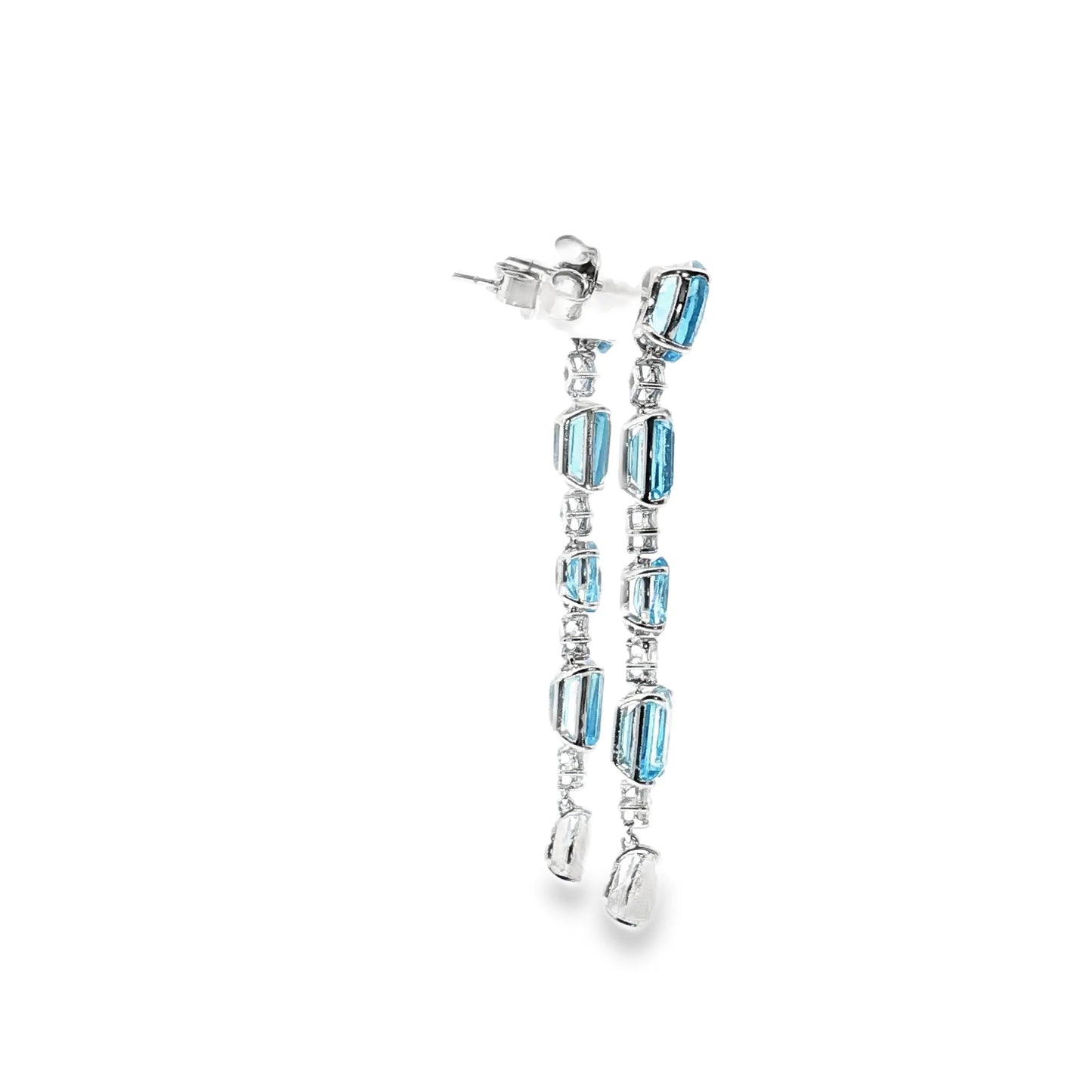Azure Elegance Topaz & Diamond Earrings