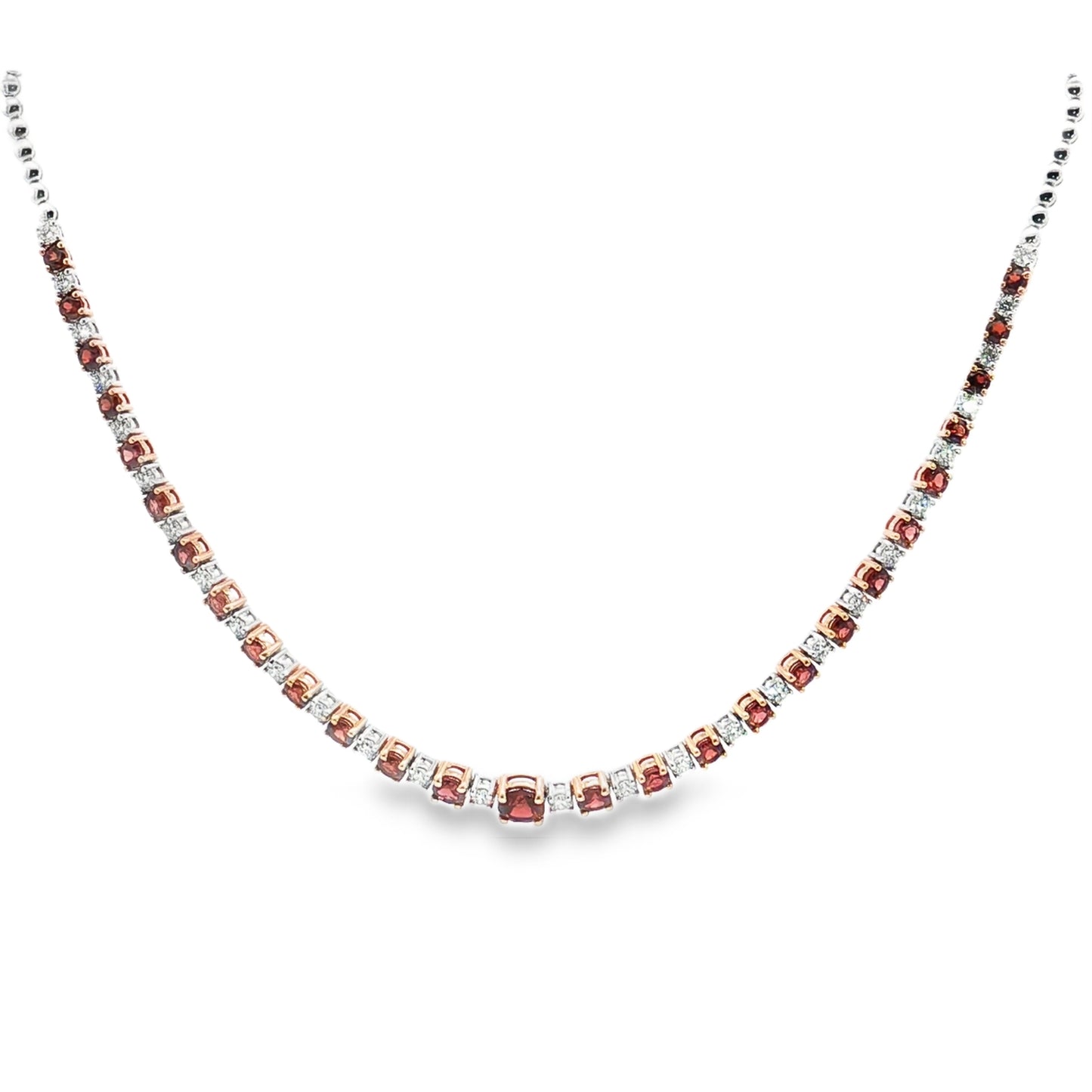 Crimson Elegance Garnet & Diamond Necklace
