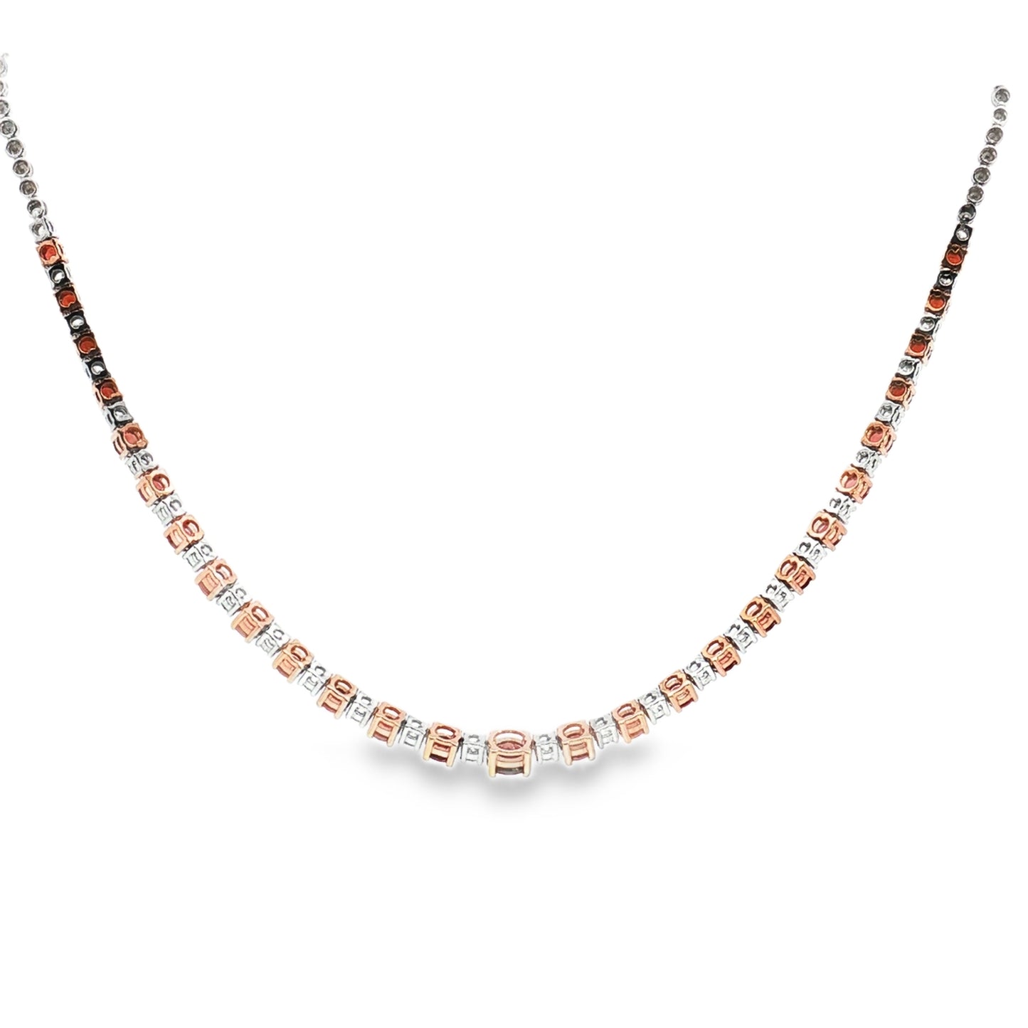 Crimson Elegance Garnet & Diamond Necklace