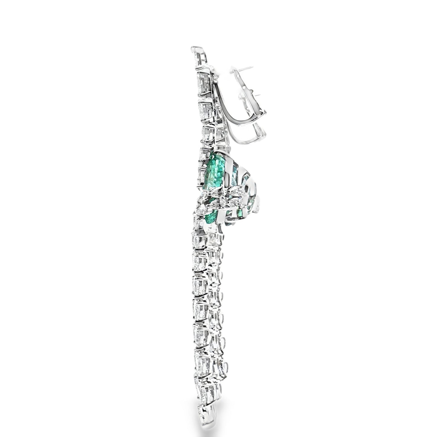 Emerald Cascade CVD Diamond Earrings
