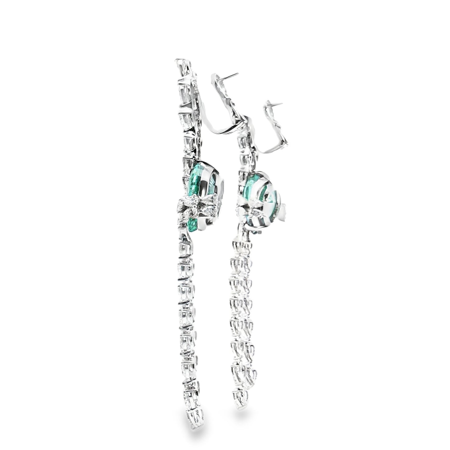 Emerald Cascade CVD Diamond Earrings