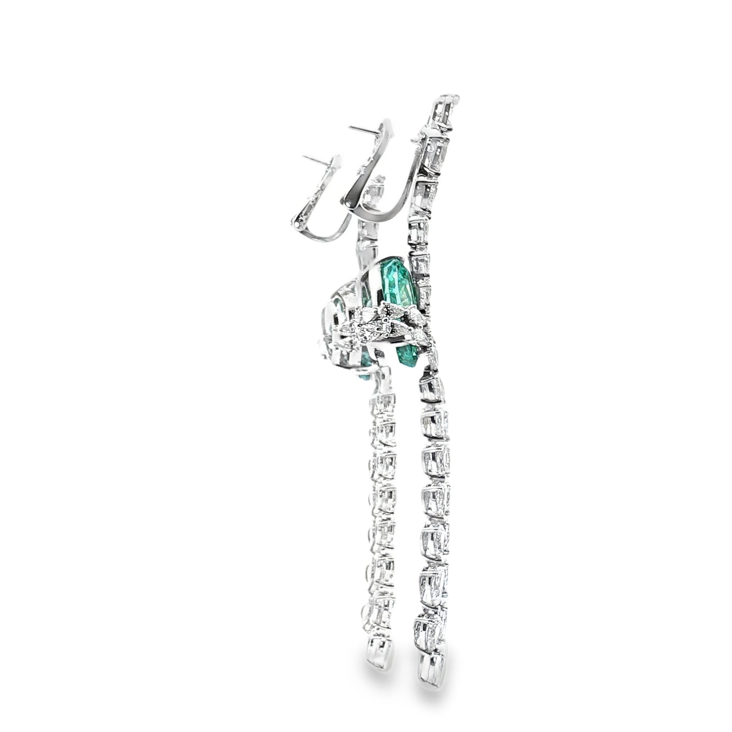 Emerald Cascade CVD Diamond Earrings